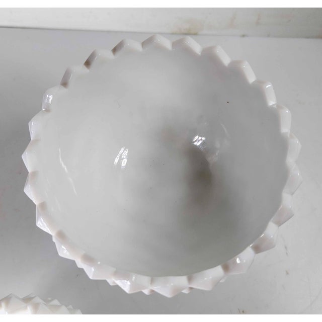 20th Century Sculptural White Milk Glass Covered Compote by Westmoreland For Sale - Image 11 of 15