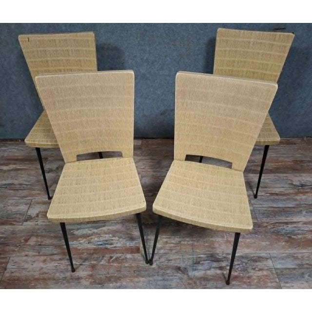 Chairs in Skaï after Colette Guéden, 1950s, Set of 4 For Sale - Image 3 of 7