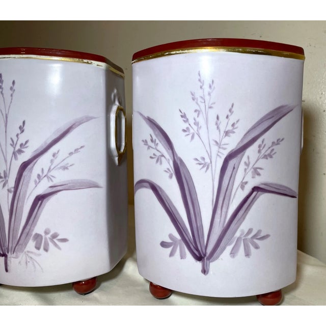 Pair of Antique Ornate French 19th Century Hand Painted Enameled Porcelain Vase For Sale In New York - Image 6 of 12