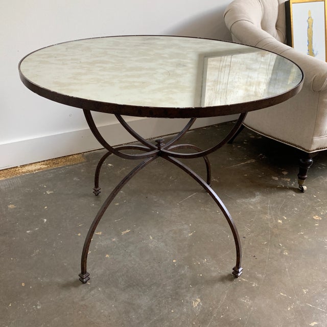 Pottery Barn Willow Smoked Mirrored Top Round Table Chairish