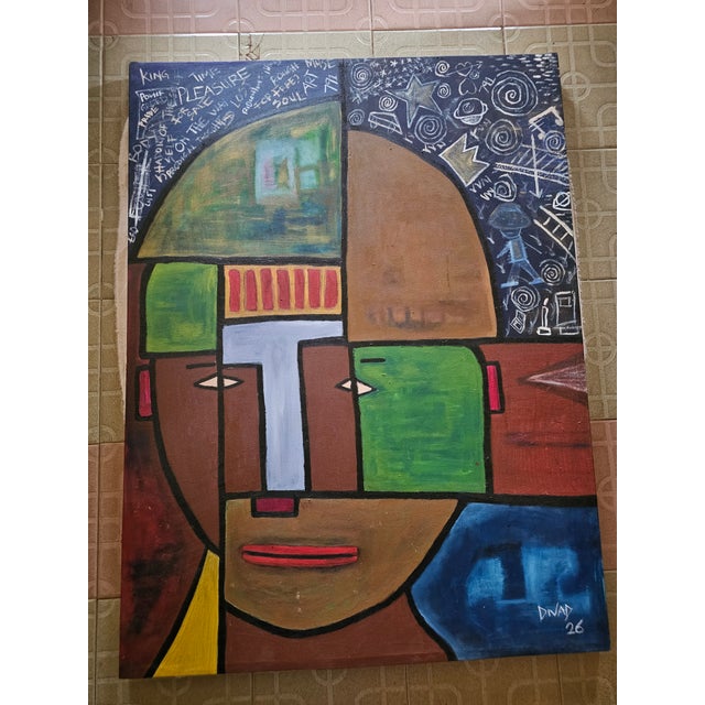 Modern The Organized Mind, Wall Art, Acrylic on Canvas, David Akolo For Sale - Image 3 of 3