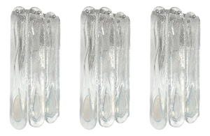 Mid-Century Modern Italian Iridescent Murano Wall Sconces from Mazzega, 1970s, Set of 3