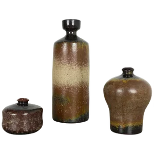 Ceramic Studio Pottery Vases by Elmar and Elke Kubicek, Germany, 1970s, Set of 3