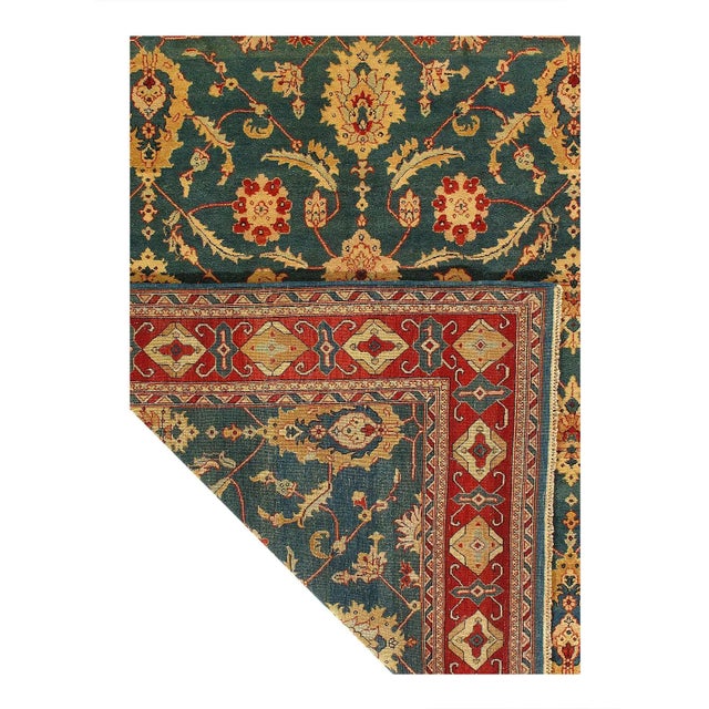 Traditional Fine Hand Knotted Agra Rug For Sale - Image 3 of 4