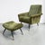 Elegant set comprising two armchairs and matching footstools, French made, 1950s. These armchairs are captivating with...