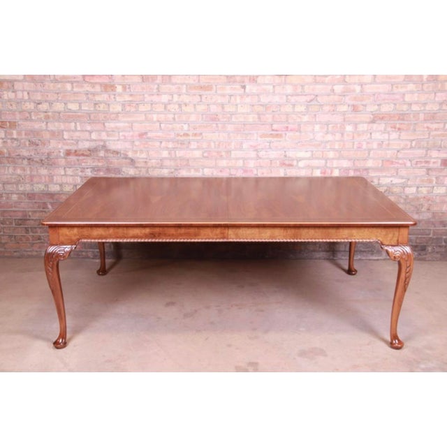1990s 1990s Baker Furniture Rare Queen Anne Walnut Dining Set For Sale - Image 5 of 9