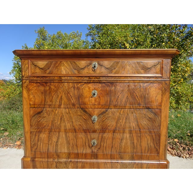 Brown Large Louis Philippe Walnut Chest of Drawers, 1890s For Sale - Image 8 of 18