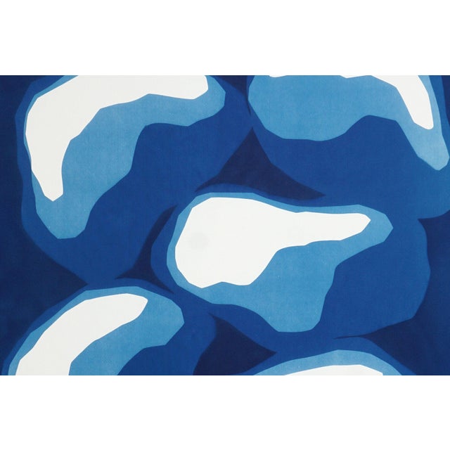2020s 2026, Abstract Geometric Representation of Pile of Stones, Modern Handmade Monotype Cyanotype on Watercolor Paper For Sale - Image 5 of 8