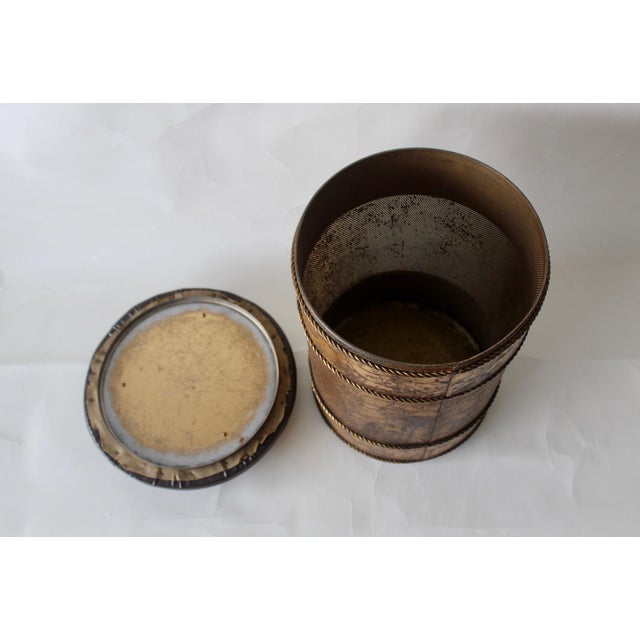 Mid Century Italian Gilded Stool With Storage Rope Detail For Sale - Image 10 of 12