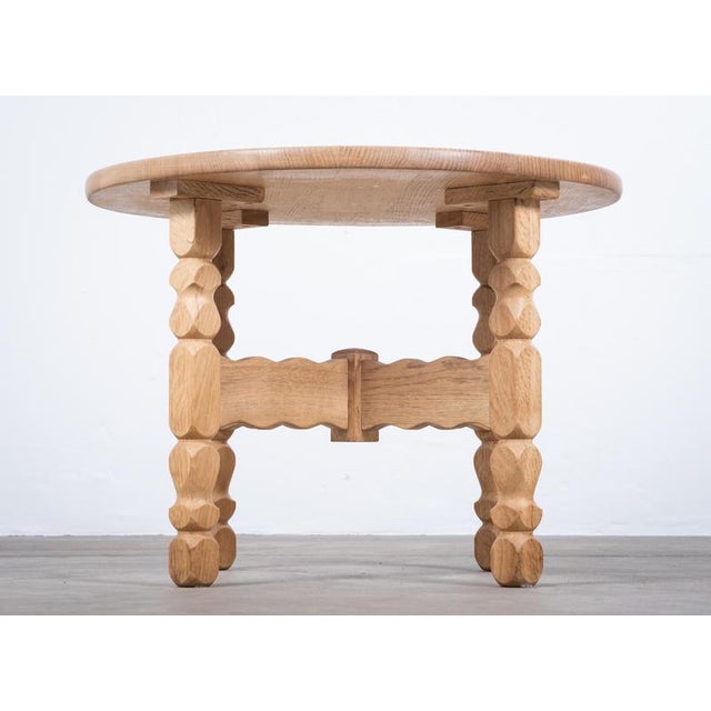 Round Oak Coffee Table attributed to Henning Kjærnulf, Denmark, 1960s For Sale - Image 4 of 7
