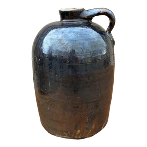 Vintage 20th Century Brown Pottery Crock Jug