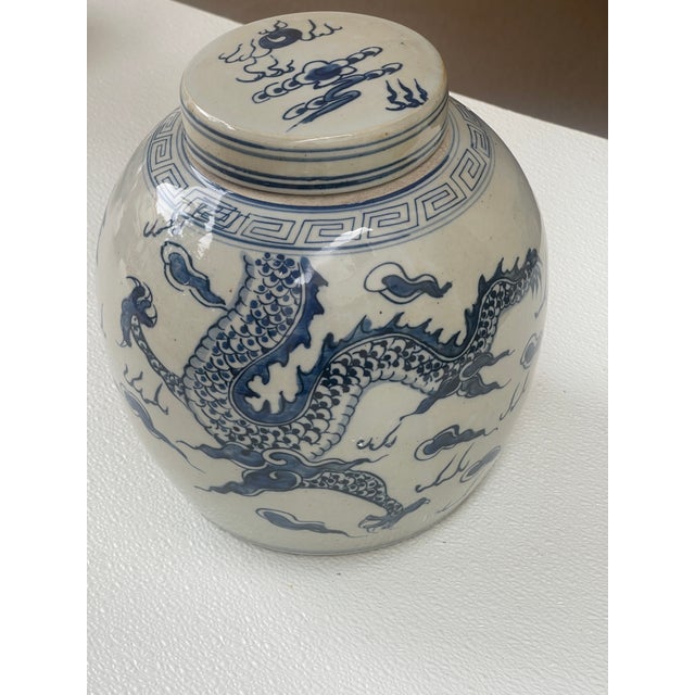 Ceramic 4 Ginger Jars 9" in Blue/White Porcelain For Sale - Image 7 of 7