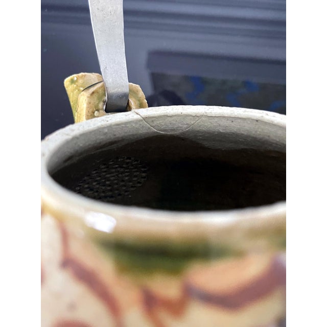 2000 - 2009 Modern Japanese Studio Pottery Oribe Tea Pot by Ken Matsuzaki For Sale - Image 5 of 17