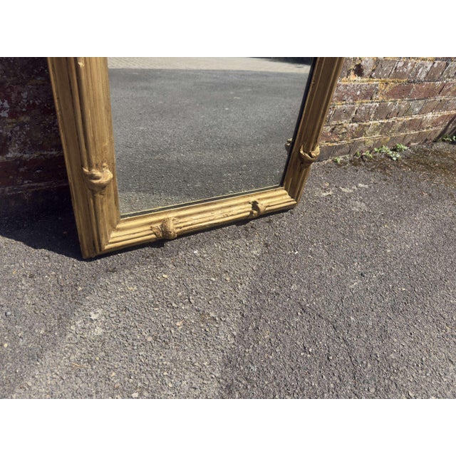 Large Antique English Carved Wood and Gesso Gilt Pier Mirror, 1800s For Sale - Image 3 of 7
