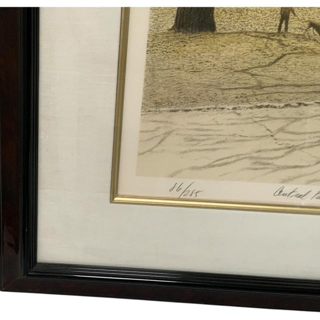 Printmaking Materials Harold Altman “Central Park South” Signed & Numbered Lithograph 86/285 Usa 1985 For Sale - Image 7 of 11