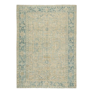 Vintage Northwest Persian Rug in Beige and Blue Geometric Pattern by Rug & Kilim For Sale