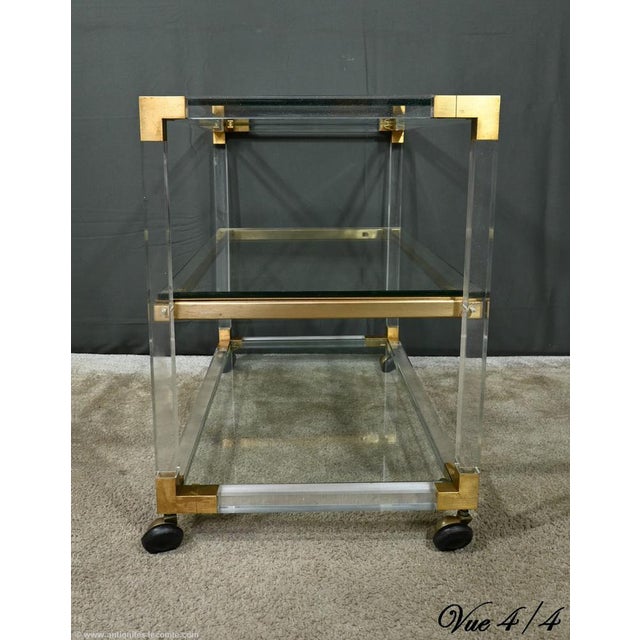 Acrylic and Brass Serving Bar Table, 1960s For Sale - Image 17 of 18