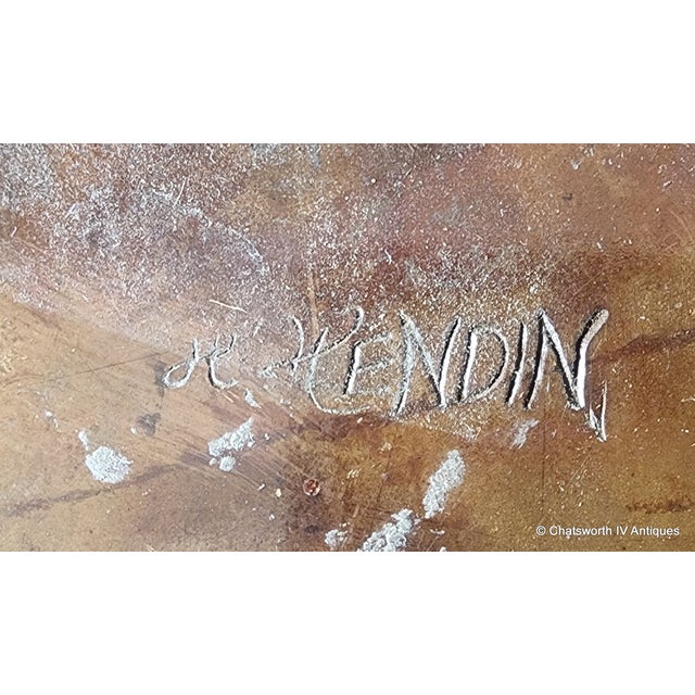 Rare Pair Bronze Sculptured Brutalist Judaica Ceremonial Candlesticks ~ Chaim Hendin (b.1920) For Sale - Image 16 of 16