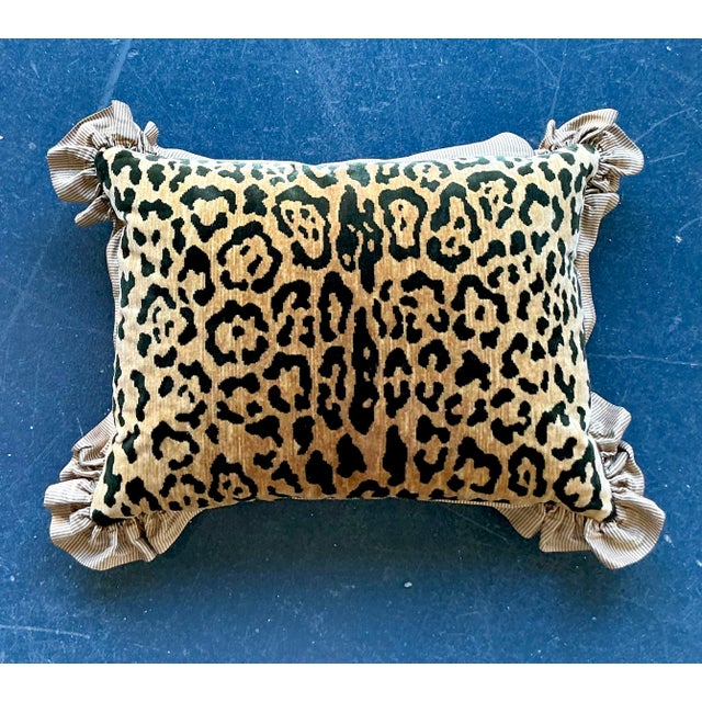 Traditional Vintage Regency Scalamandre Leopard Velvet Throw Pillow For Sale - Image 3 of 12