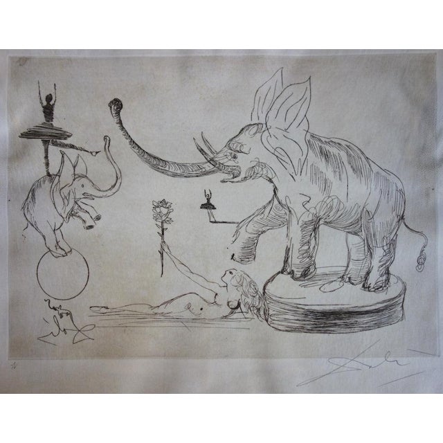 Salvador dalí (1904–1989) the circus: the elephants original etching signed in pencil limited edition of 4 (this is number...