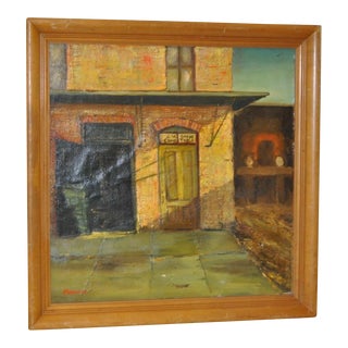 Circa 1962 Lucile Mayvais "The Old Dixon Jail" Oil Painting For Sale