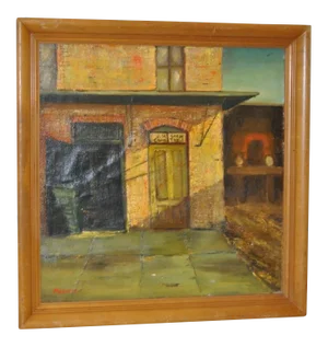 Circa 1962 Lucile Mayvais "The Old Dixon Jail" Oil Painting