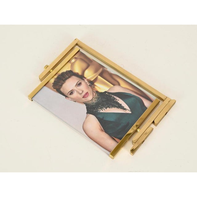 Italian Brass Easel-Shaped Photo Frame from Montagnani, Italy, 1970s For Sale - Image 9 of 13