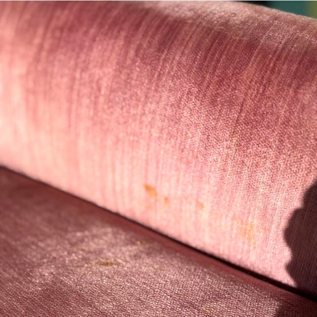 Hollywood Regency Pink Velvet Accent Chair Pair For Sale - Image 11 of 11