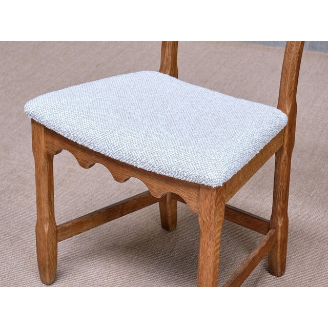 Danish Dining Chairs in Oak and Rubelli Bouclé by Henning Kjærnulf, 1960s, Set of 6 For Sale - Image 8 of 17