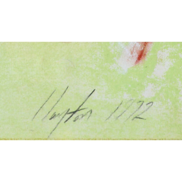 Drawing/Sketching Materials Four Faces - Vintage Portrait Study in Red & Green by Clayton Anderson For Sale - Image 7 of 8