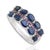 Contemporary 2.29 Ct Blue Sapphire and Ruby Handmade 925 Sterling Silver Ring, Size 7.5 For Sale - Image 3 of 14