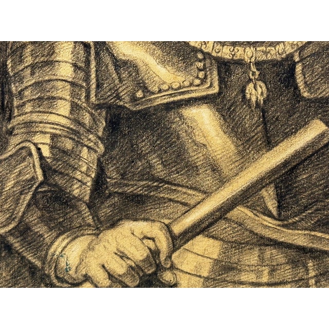 Early 19th Century Old Master Portrait in Graphite: John Viii, Count of Nassau, Lord of Cattenell and Beilstein, in Armor — After Van Dyck C1800s For Sale - Image 5 of 18