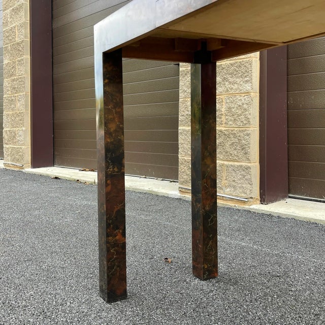 1980s Late 20th Century Postmodern Faux Granite Laminate Parsons Desk or Console With Drawer For Sale - Image 5 of 10