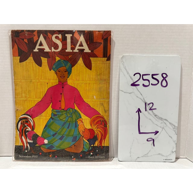 Yellow 1925 Original Asia Magazine Cover, November, Frank McIntosh, Art Deco. For Sale - Image 8 of 8