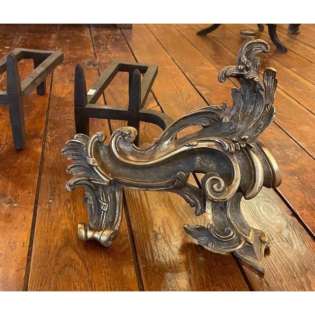 19th Century Luigi XC Bronze Andirons, Set of 2 For Sale - Image 3 of 9