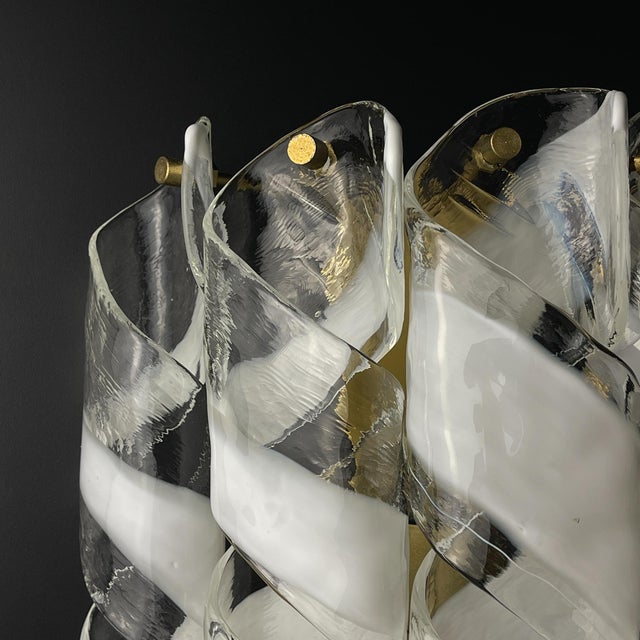 Vintage Murano Wall Lamp Torciglioni by Avmazzega, Italy, 1970s For Sale - Image 9 of 18