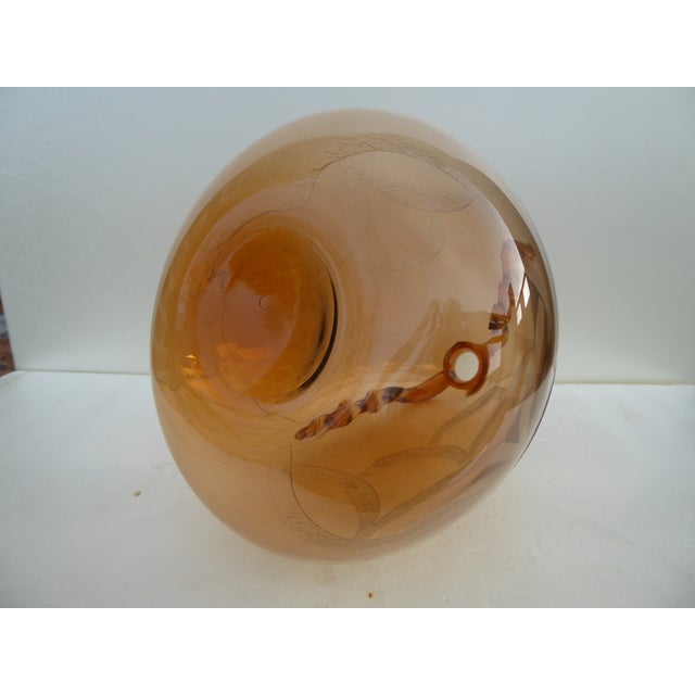 Italian Art Glass Art Deco Murano with Cameo Etched Pattern Vase attributed to Cappellin Vittorio Zecchin For Sale - Image 9 of 17