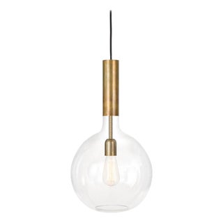 Rosdala Brass and Clear Glass Pendant Lamp by Sabina Grubbeson for Konsthantverk For Sale