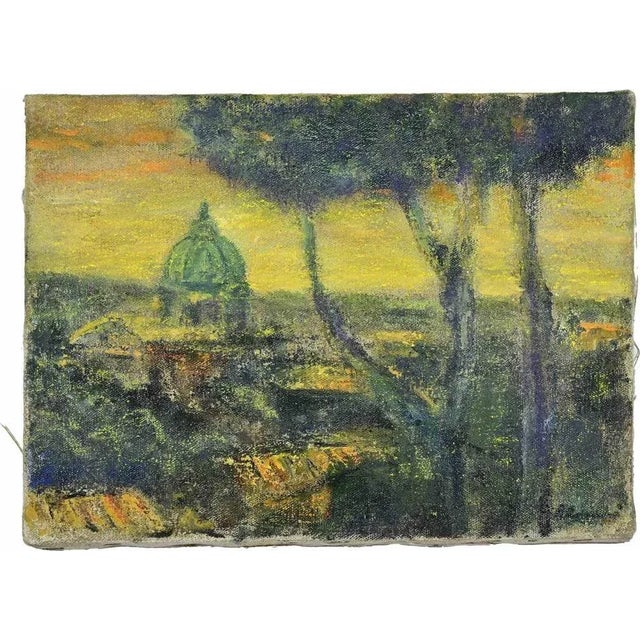 Pino Romanò, Afternoon in Rome, Oil Painting, 2000 For Sale - Image 4 of 4