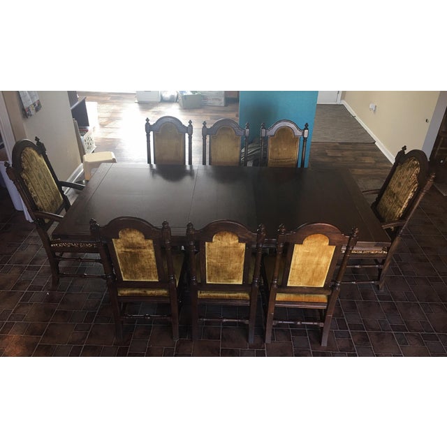 Vintage (197071) Ethan Allen Royal Charter Jacobean Oak Dining Room Set Chairish