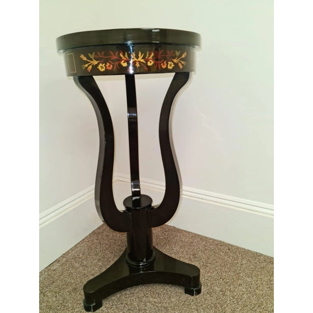 2020s French Style Lyre-Shaped , Petite Coffee Side Table/ Desk For Sale - Image 5 of 9