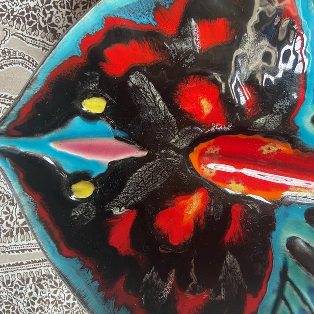 1960s French Majolica Vallauris Manta Ray Dish Platter, 1960 For Sale - Image 5 of 9