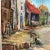 Figurative Original Vintage 1960’s Eastern European Village Scene Painting by Gertrude Hammer For Sale - Image 3 of 7