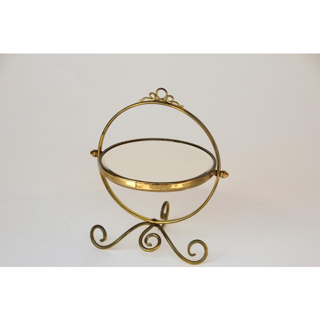 Antique English Brass Shaving Magnifying Mirror, 1910s For Sale - Image 6 of 7