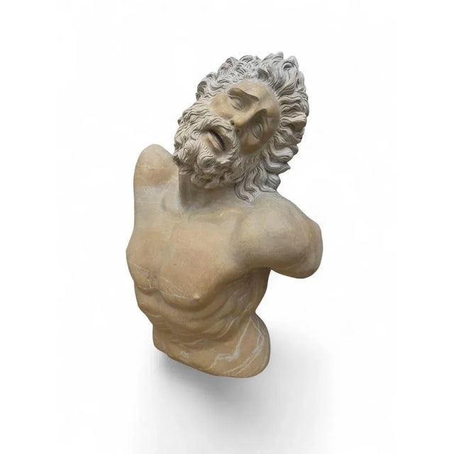 1970s Italian Artist, Large Hand-Carved Torso of a Faun, 1970, Stone For Sale - Image 5 of 10