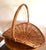 Rustic European Vintage Handwoven Wicker Gathering Basket With Wrapped Handle For Sale - Image 3 of 10