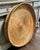 A fabulous oversized vintage round tray handcrafted from tightly coiled pencil reed rattan, finished with a substantial...