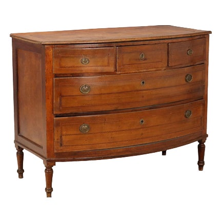 Walnut Demi-Lune Chest of Drawers For Sale