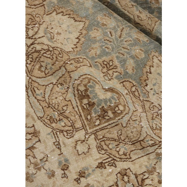 Blue Antique Circa 1920 Subdued Distressed Tabriz Hand Woven Rug 6ft 5in X 10ft 2in For Sale - Image 8 of 11