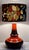 Vintage German Table Lamp with Orange-Brown Ceramic Base and Fabric Shade, 1970s, in Very Good conditions. Designed 1970...